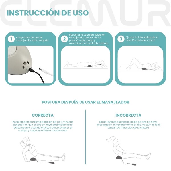 Masajeador Lumbar Inteligente Diseño Curvo Espalda Con Control Remoto Masajeador Lumbar Inteligente Diseño Curvo Espalda Con Control Remoto