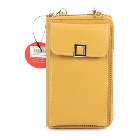 Porta celular - monedero Canva Kansas Mostaza