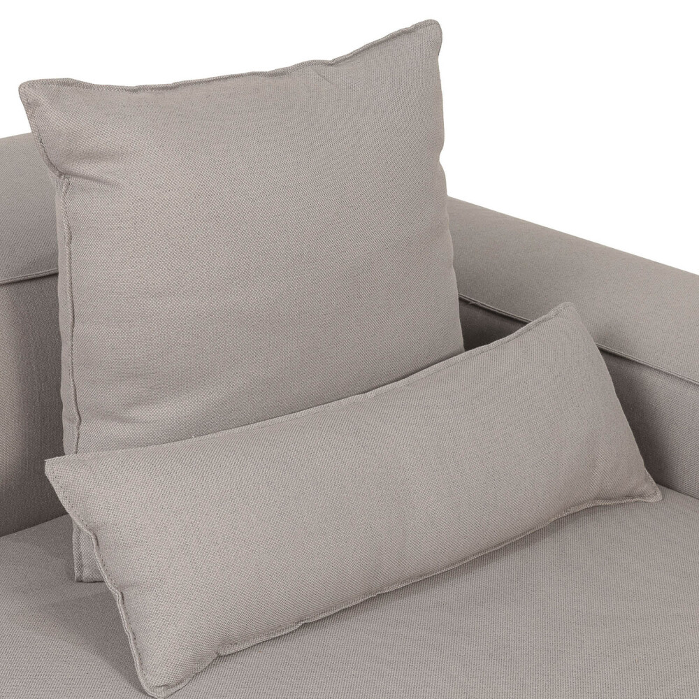 SOFÁ KAI 1 CUERPO TELA GRIS MODULAR CHAISE CON BRAZO IZQUIERDO