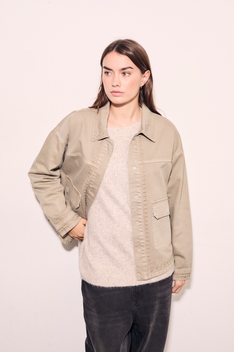 Sobrecamisa Bordada Garment Dyed Safari