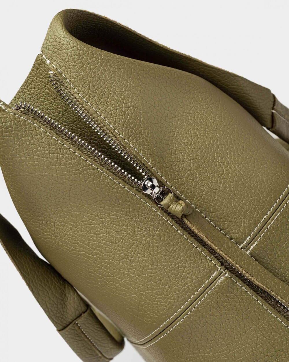 Shopper Amalfi en efecto cuero graneado Verde