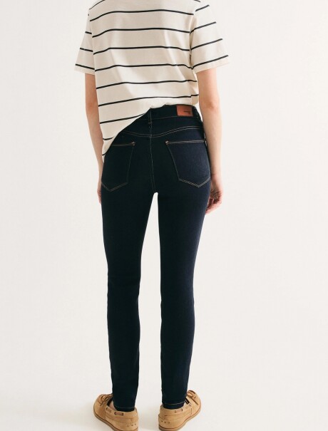 PANTALÓN DE JEAN SUPER SKINNY CINTURA ALTA AZUL