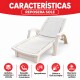 Reposera sole Set X2 para jardin con posiciones BLANCO