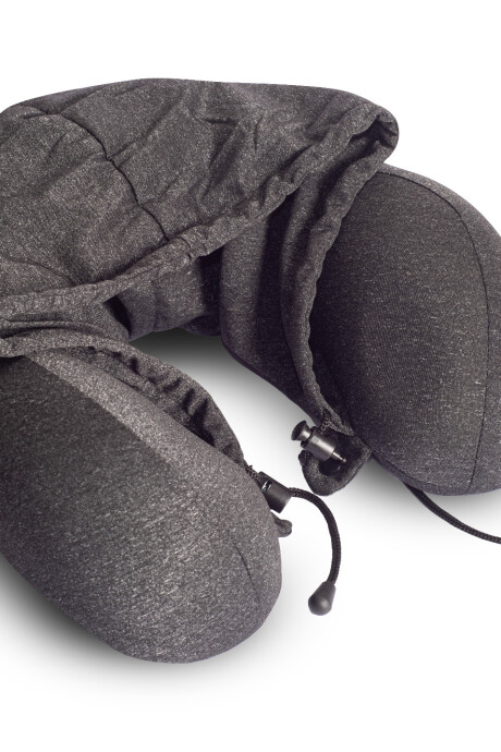 Almohada De Viaje brio Para Cuello Con Memoria Y Capucha Gris