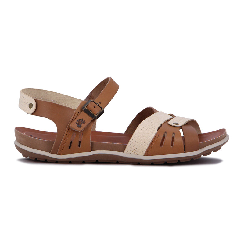 Sandalia Country Mujer Tiras Cruzadas Con Pulsera Ambar-nuez