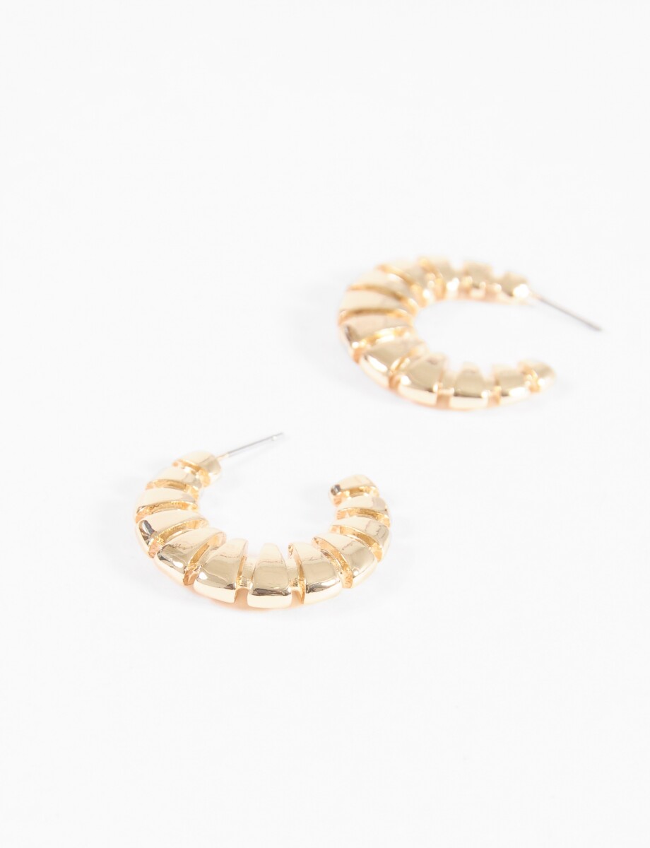 Aros gruesos geometric - dorado 