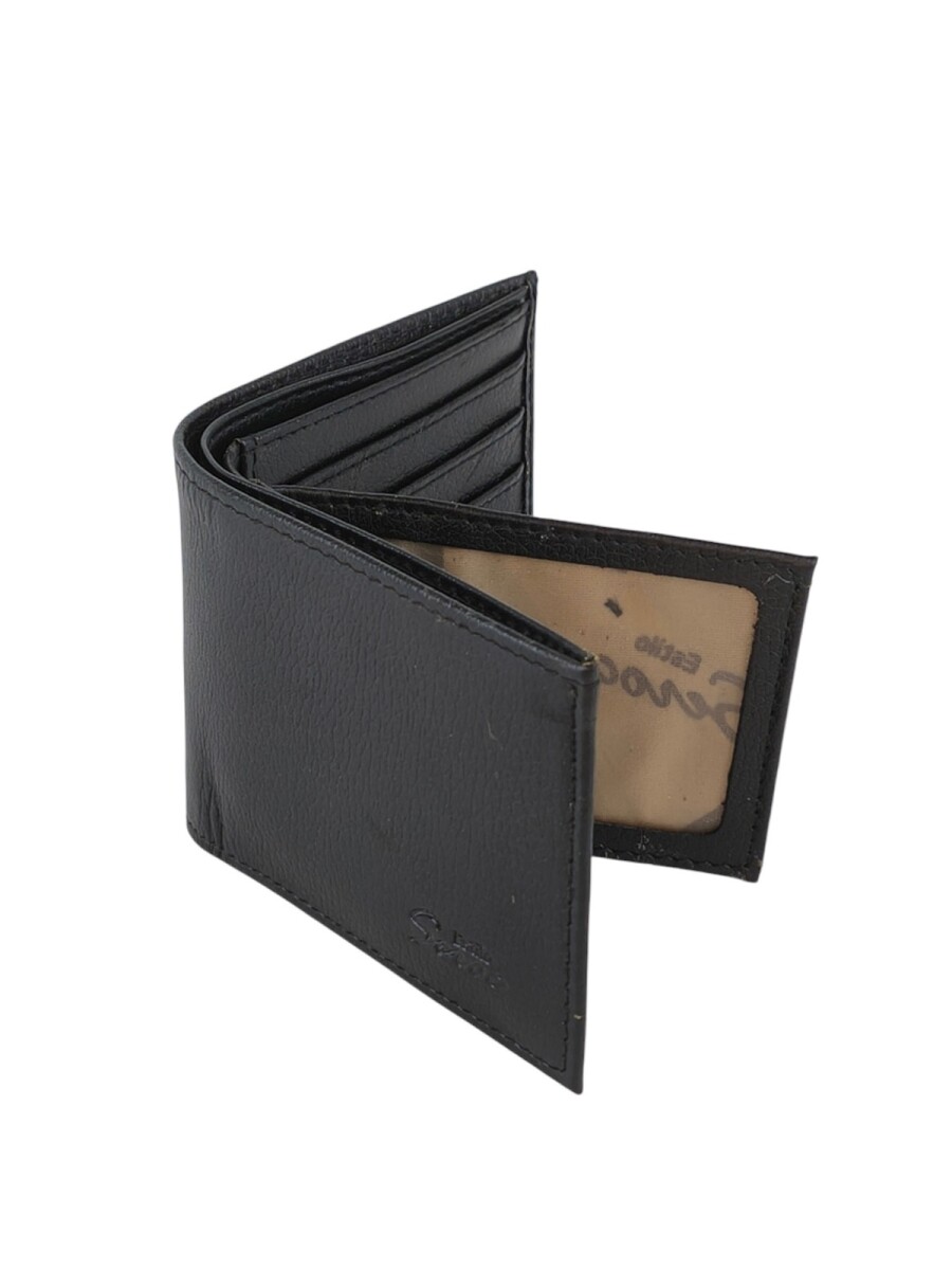Billetera doble tarjetero con volante - Negro 