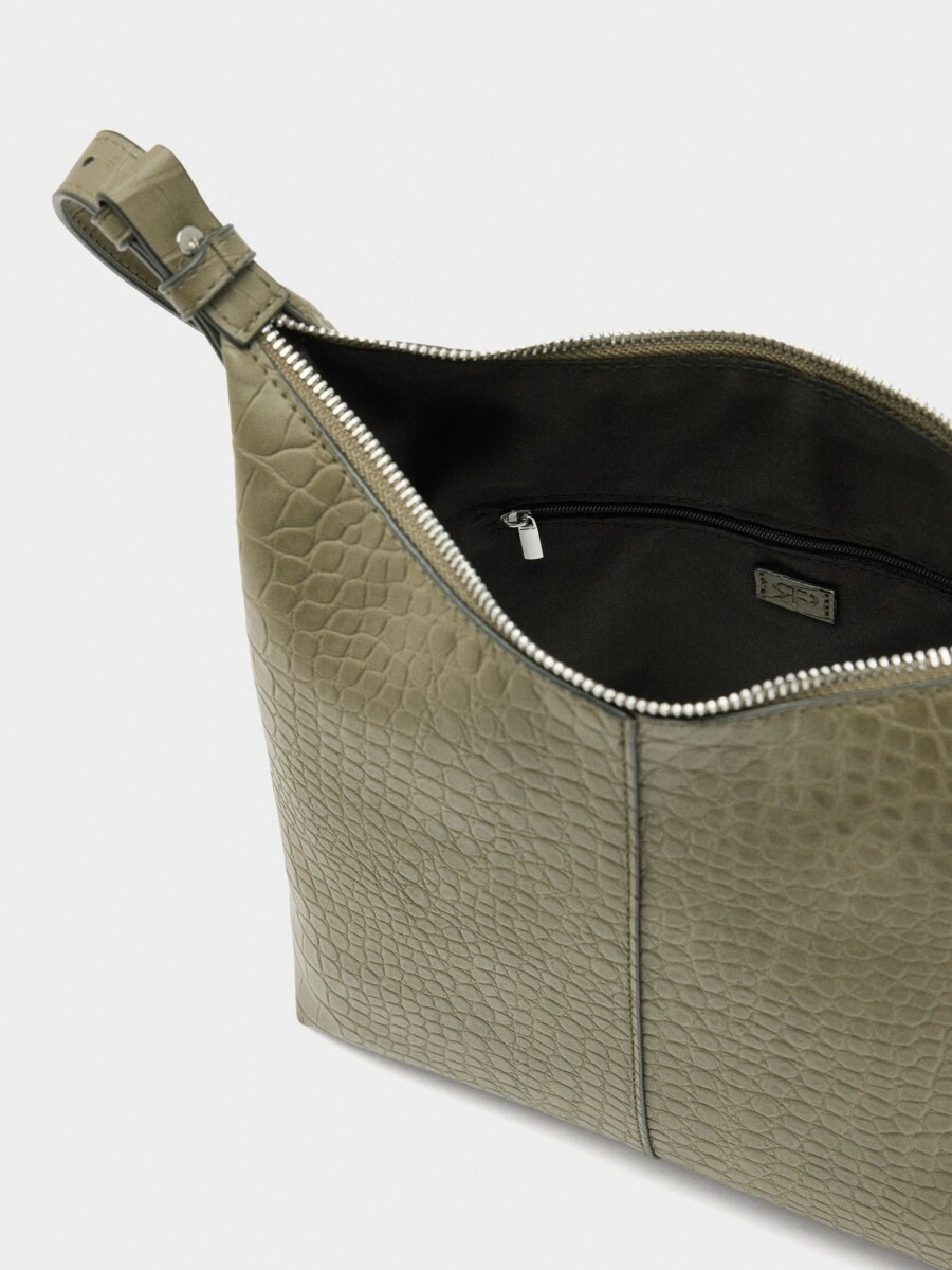 Bolso De Hombro Con Grabado Animal caqui
