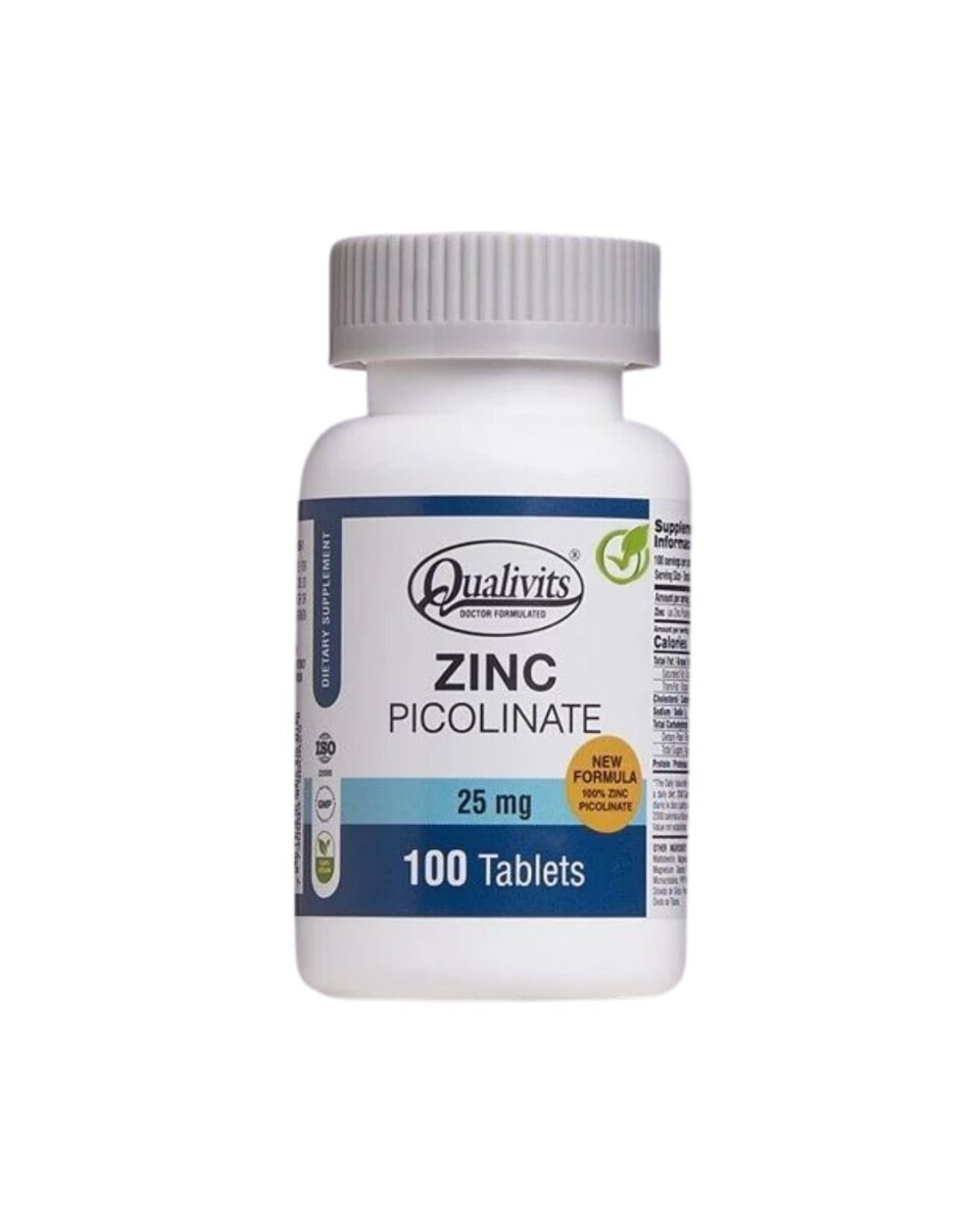 Zinc Picolinate 25 mg 100 Tabletas Qualivits 