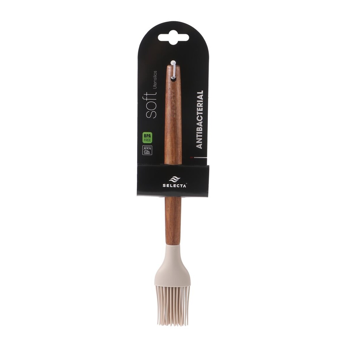 PINCEL SILICONA 27CM MANGO ACACIA BEIGE 