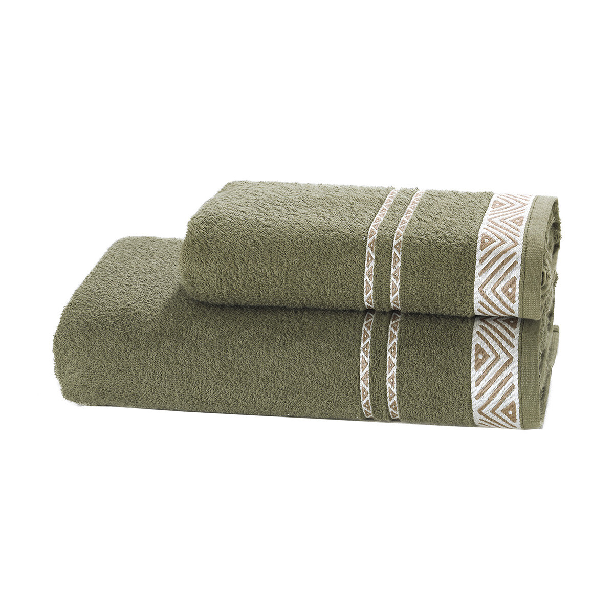 Pack x 2 Toallas Jacquard Premium 100% Algodón - 7681 - VERDE 