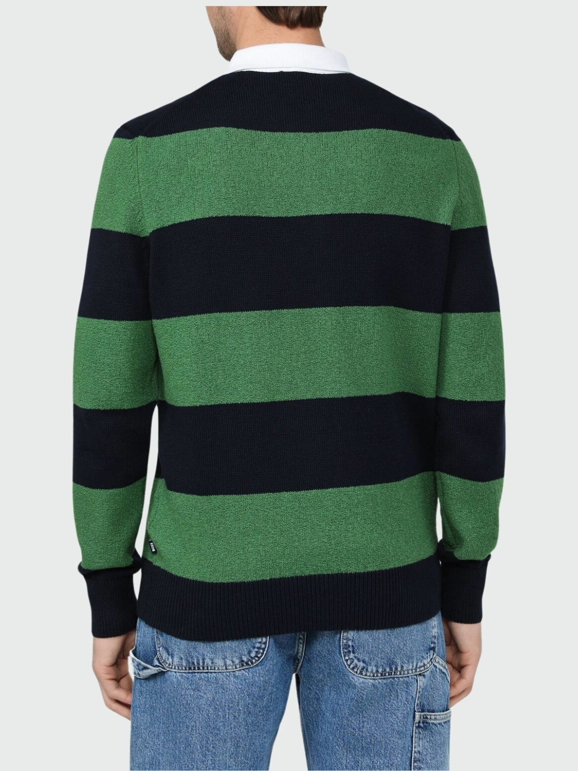 BOSS - Buzo polo a rayas confeccionado en algodón, PAROMA Azul Oscuro