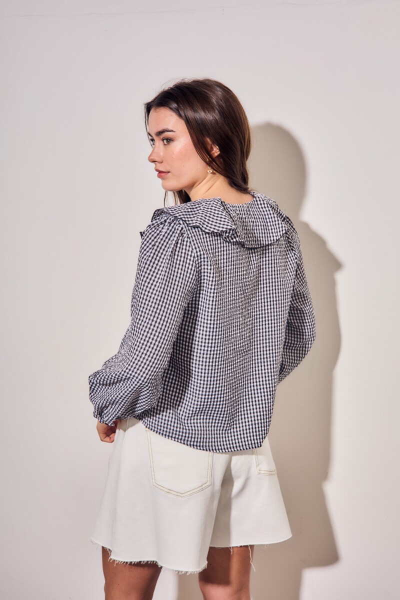 Blusa Gingham Negro