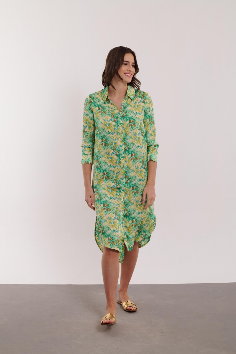 VESTIDO IRINA ESTAMPADO FLORES VERDE
