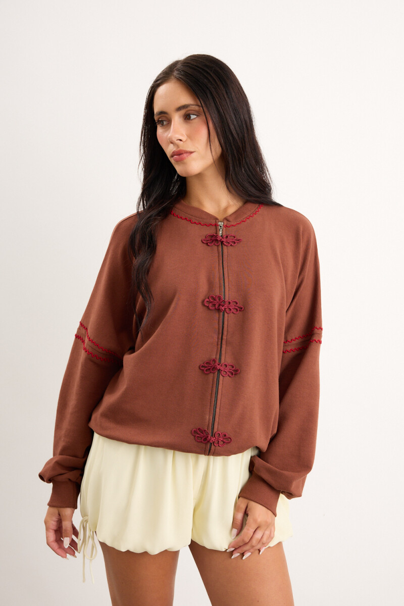 Campera Floral 2027 - Marrón 