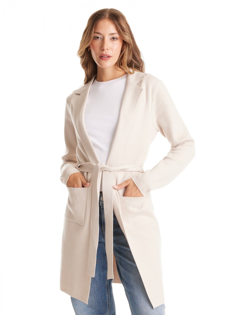 Chaqueta De Punto - Beige 