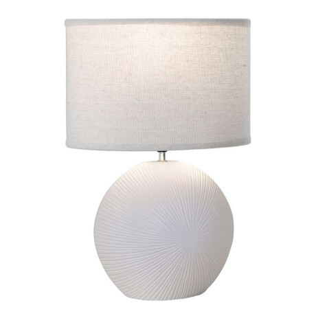Lampara De Mesa Ceramica 37X19X54Cm Lineas Blanco