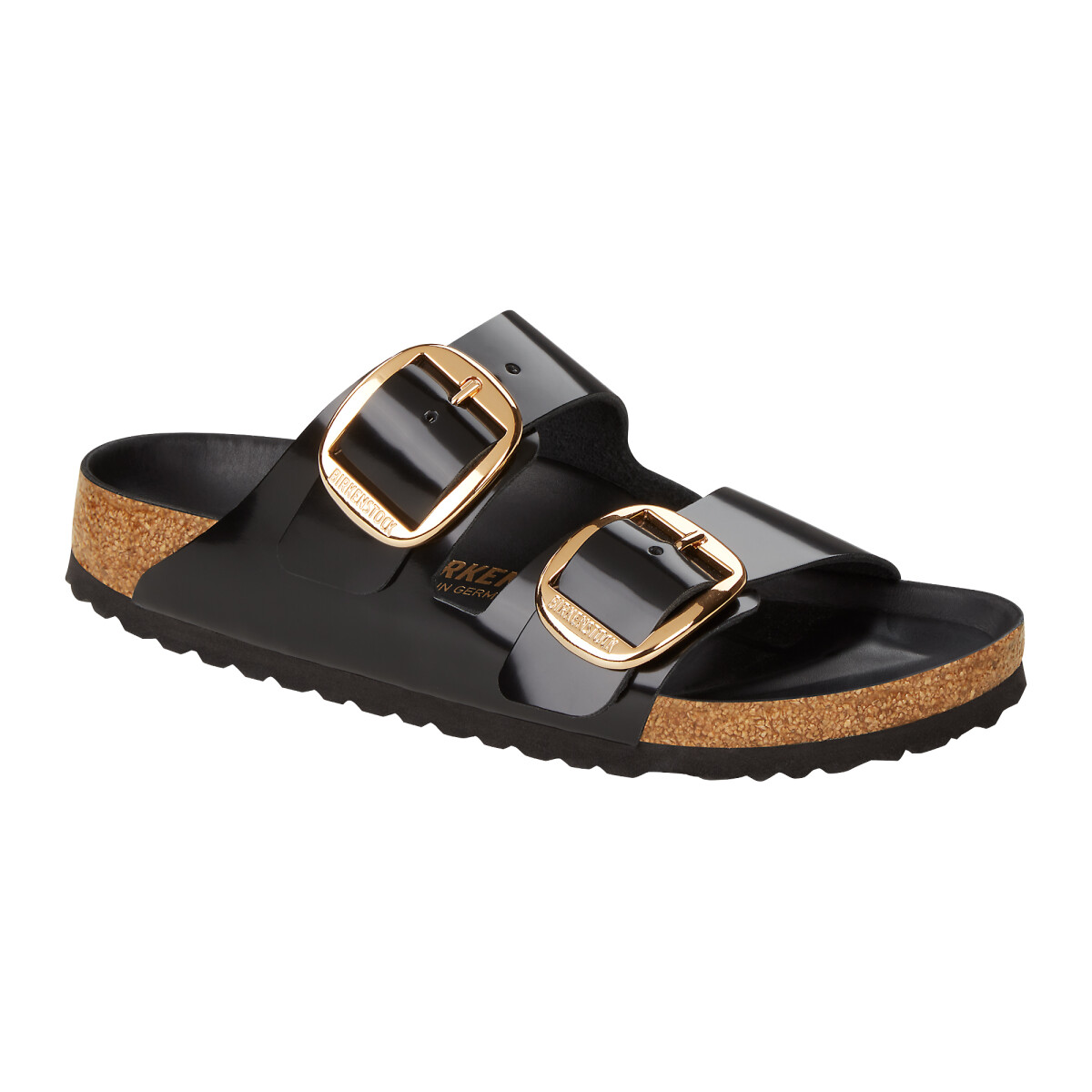 Sandalia Arizona Big Buckle Natural Leather Patent - Estrecho - Black 