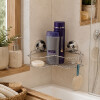 Organizador de Baño Esquinero con Ventosa de Acero de Carbono Future - Plata Organizador de Baño Esquinero con Ventosa de Acero de Carbono Future - Plata