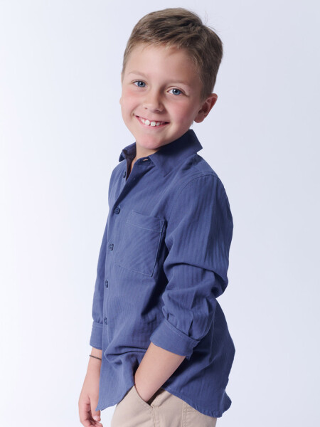 Camisa espiga Azul