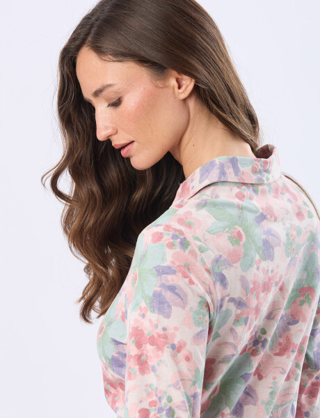 CAMISA ESTAMPADA DE ALGODÓN Beige