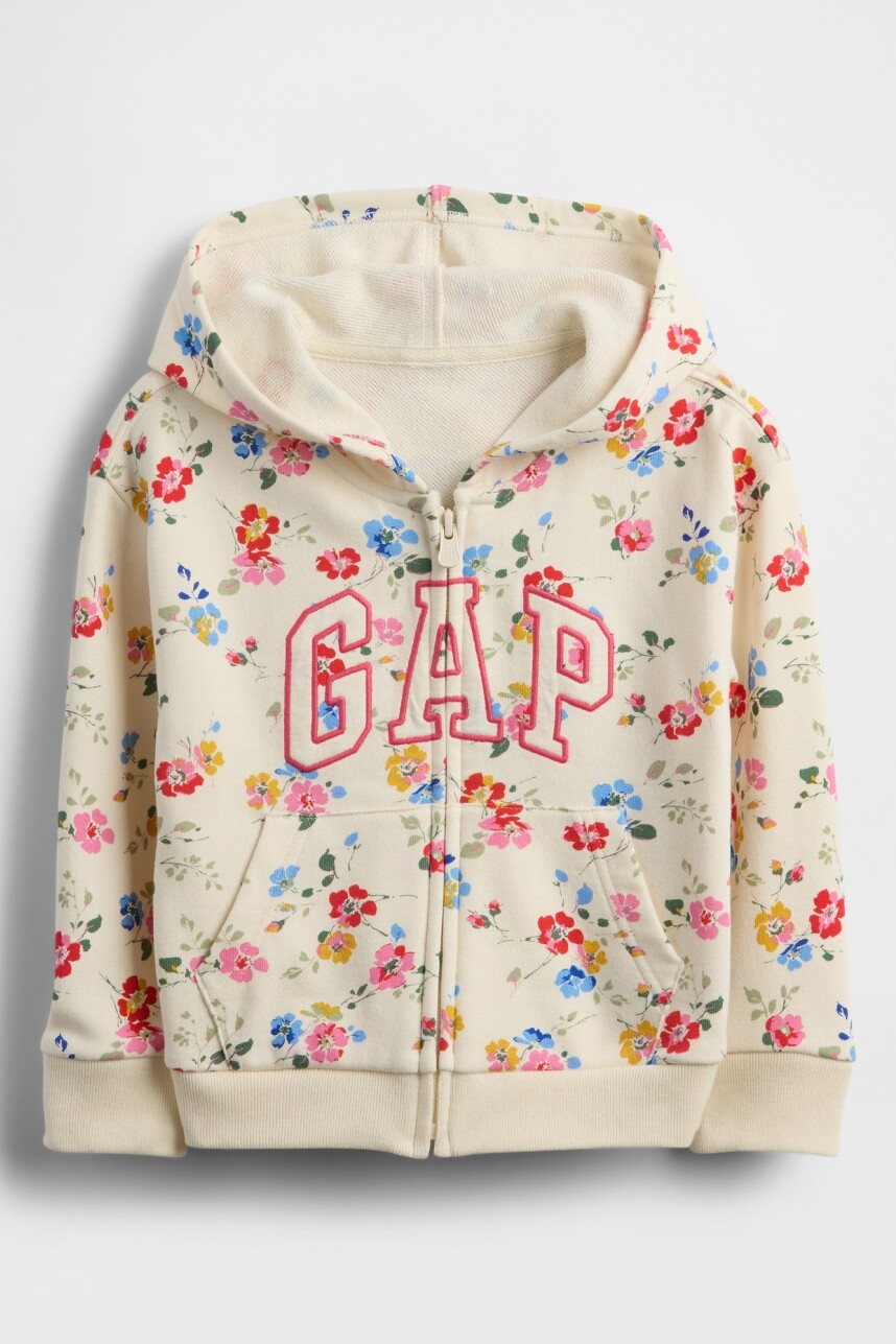 Buzo Canguro Con Cierre Logo S/Felpa Toddler Niña New Off White