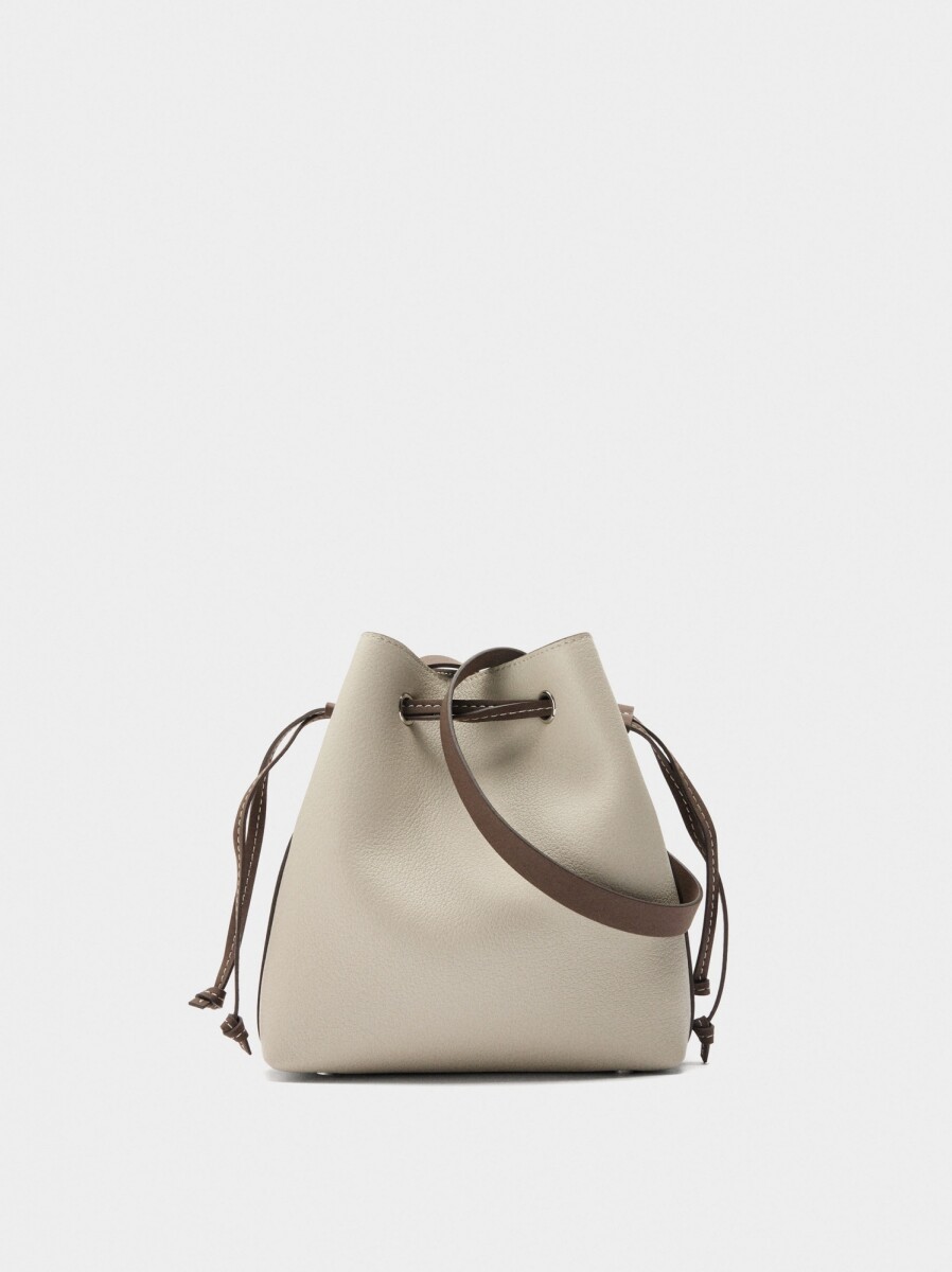 Bolso Bandolera Con Cordón - crudo 
