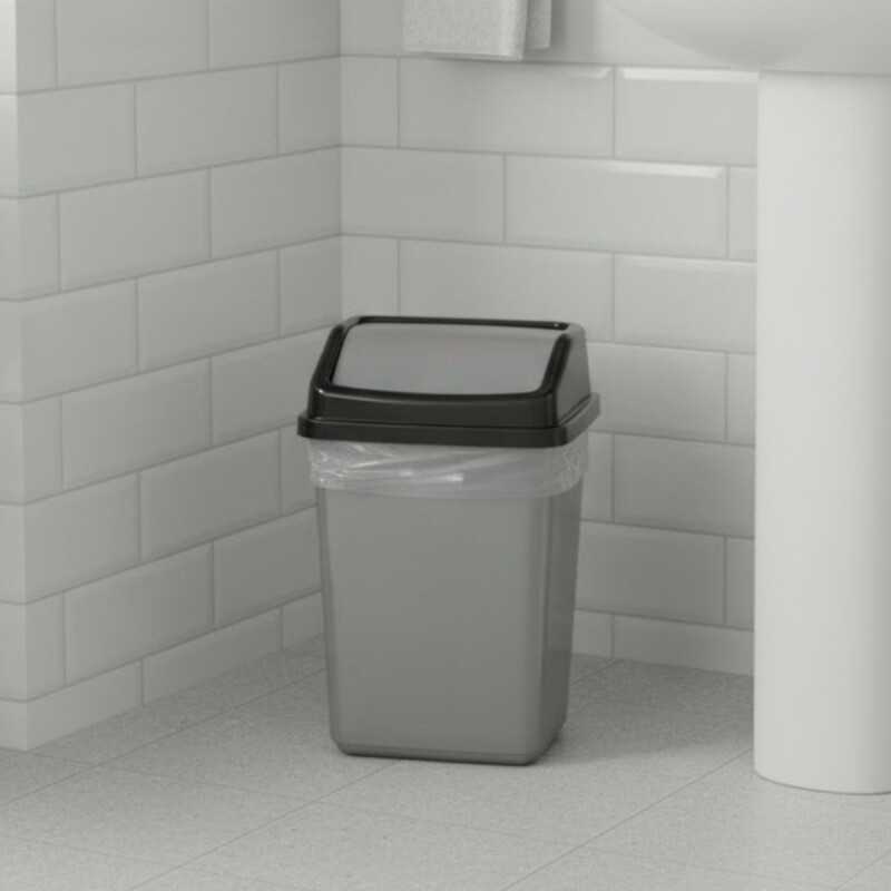 Tarro de residuos 5L con tapa vaivén GRIS