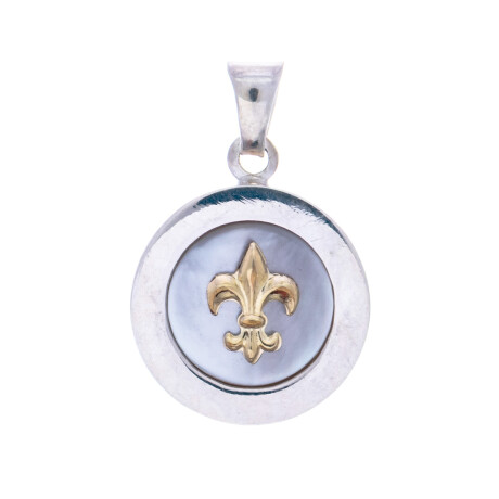 Colgante de plata 925 , double y nacar FLOR DE LIS Colgante de plata 925 , double y nacar FLOR DE LIS