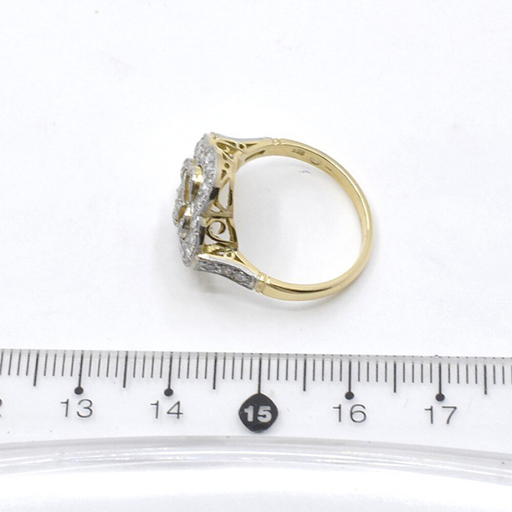 Anillo Oro 18K, Platino, Brillantes Y Diamantes Anillo Oro 18K, Platino, Brillantes Y Diamantes