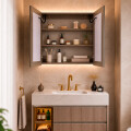 CONJUNTO DE BAÑO HABITARE MODELO LT2000-80M / MUEBLE + BACHA + ESPEJO C/ LUZ LED - 80 cm Conjunto De Baño Habitare Modelo Lt2000-80m / Mueble + Bacha + Espejo C/ Luz Led - 80 Cm