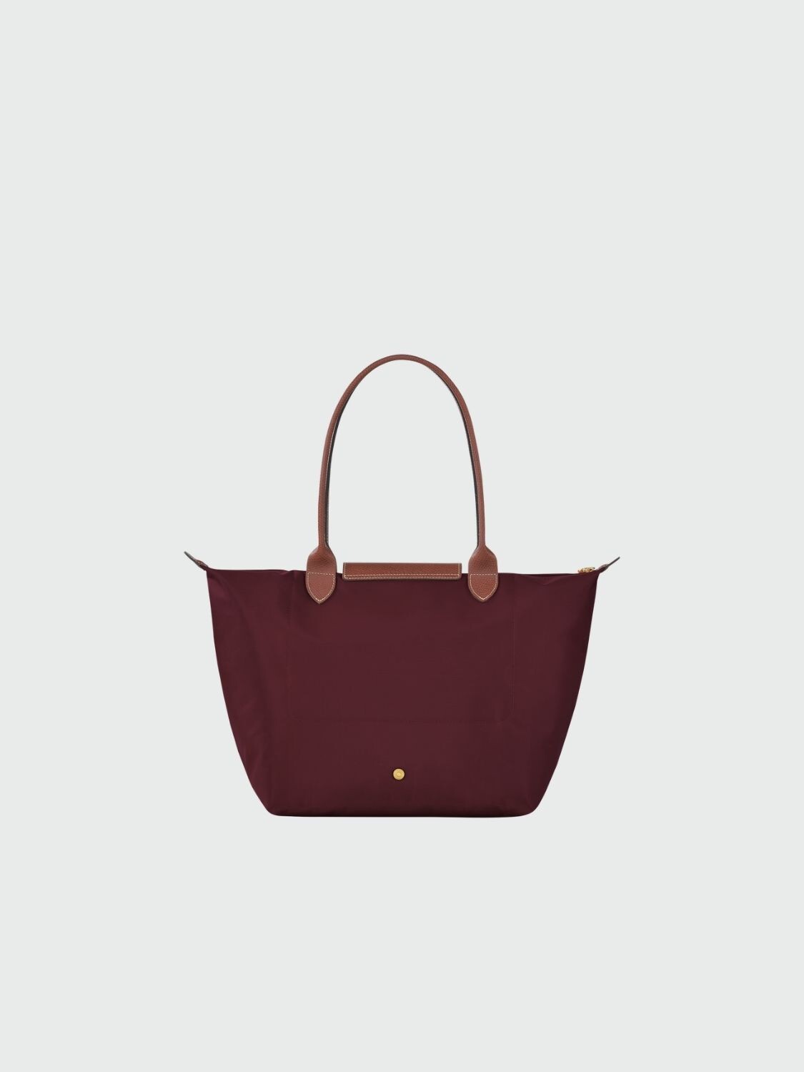 Longchamp -Cartera Longchamp plegable de nylon con cierre y asa larga, Le pliage L Bordó