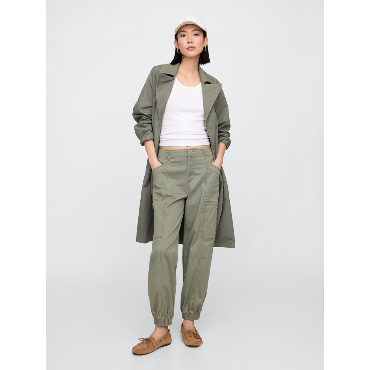 V-DOWNTOWN ZIPPER JOGGER - MESCULEN GREEN 