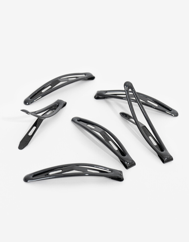 Horquillas Set Acrilico Set De Hebillas Tic Tac - Negro