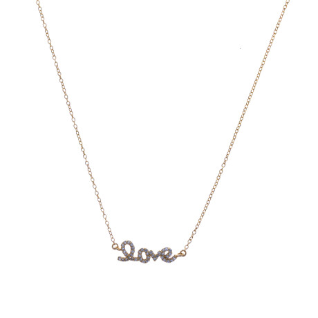 Gargantilla de plata 925 con baño de oro amarillo, LOVE. Gargantilla de plata 925 con baño de oro amarillo, LOVE.
