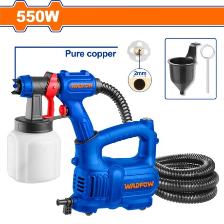 EQUIPO PISTOLA DE PINTAR 550W 800ML BOQUILLA COBRE WADFOW WE 001