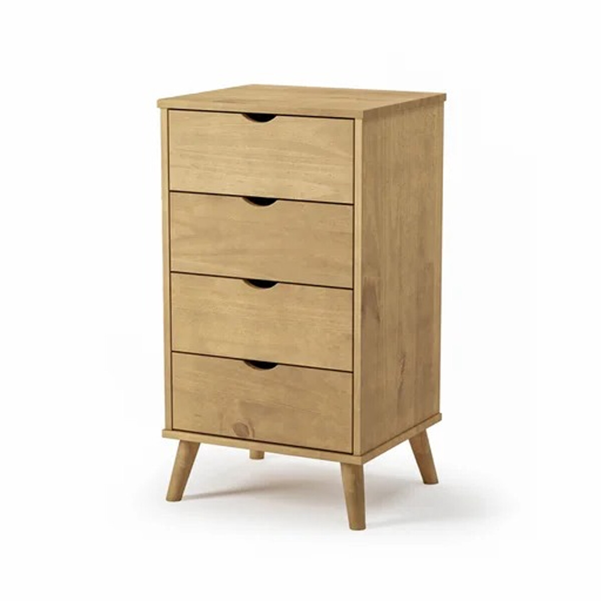 CÓMODA CAJONERA GUARDARROPA 4 CAJONES CON PATAS EN MADERA MACIZA - MADERA 