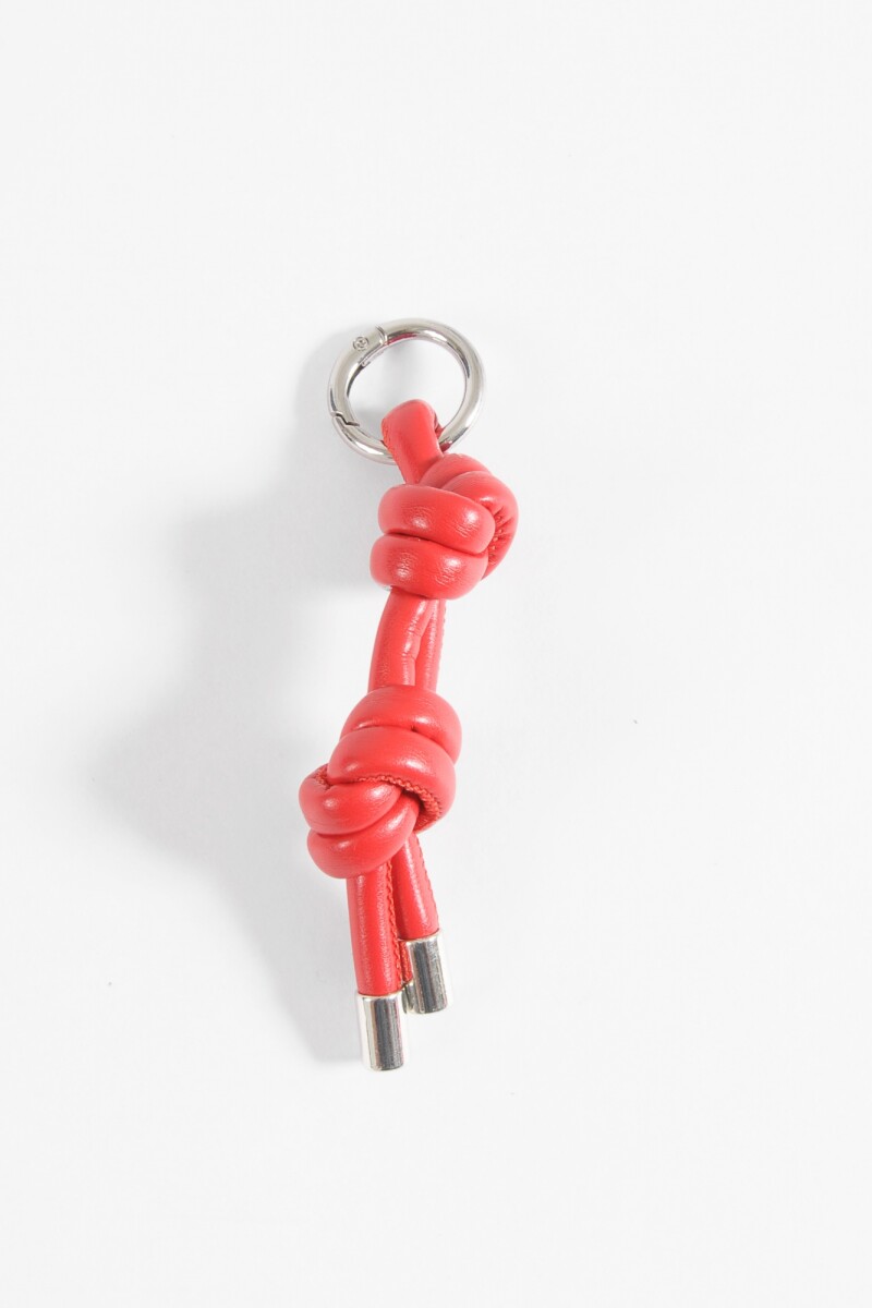 Llavero cordón cuero vegano rojo