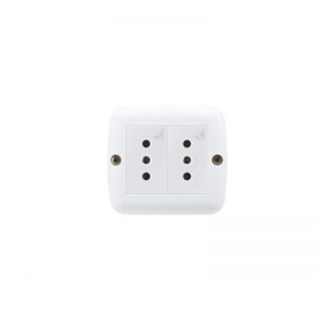 Caja ext. 2 módulos c/2 tomas 3 en línea blanco M47226