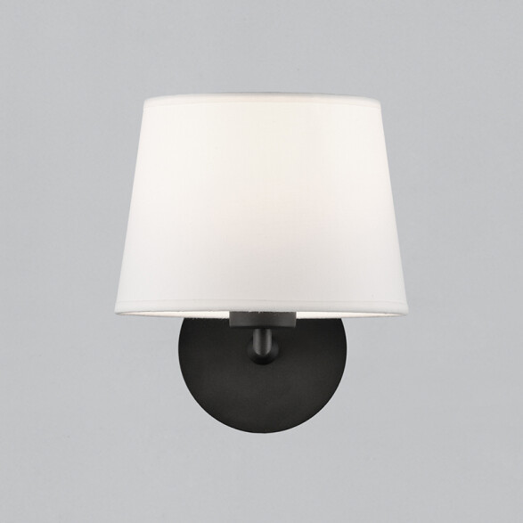 Lámpara pared negro c/ pantalla tela E27 Ø20X23cm BA0120