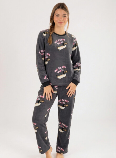 Pijama polar salchicha Gris oscuro