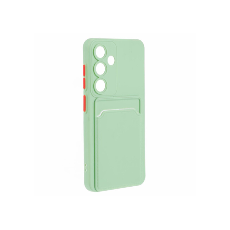 Protector Samsung Galaxy S24 con porta tarjeta color verde Protector Samsung Galaxy S24 Con Porta Tarjeta Color Verde