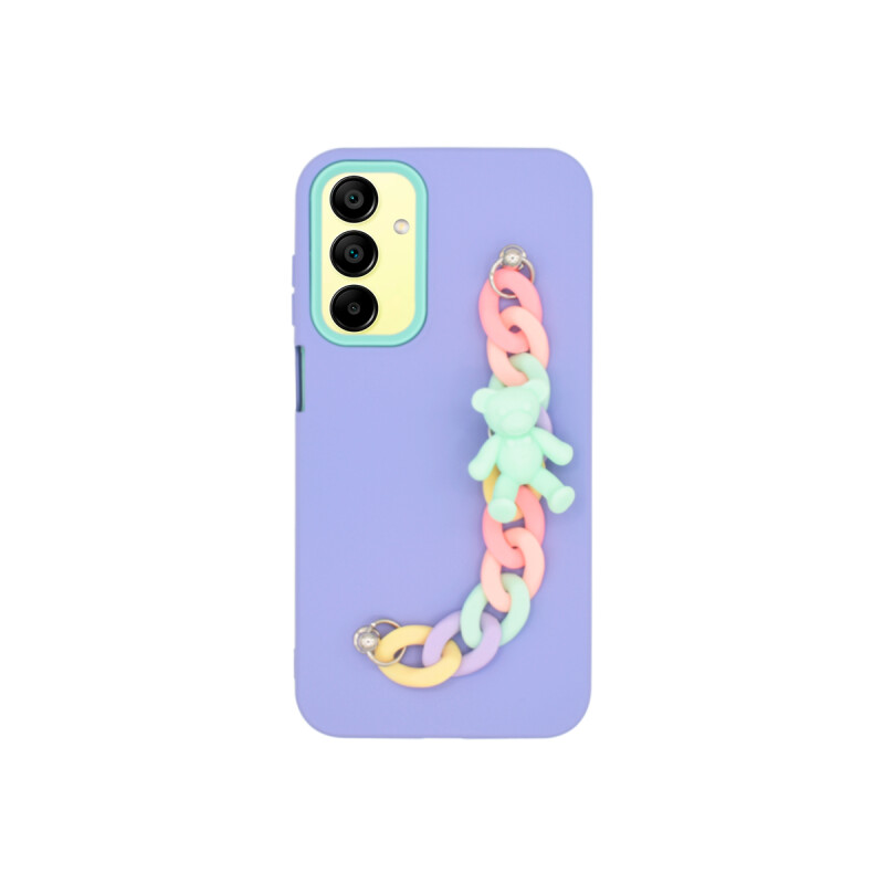Protector para Samsung Galaxy A15 violeta correa multicolor Protector Para Samsung Galaxy A15 Violeta Correa Multicolor