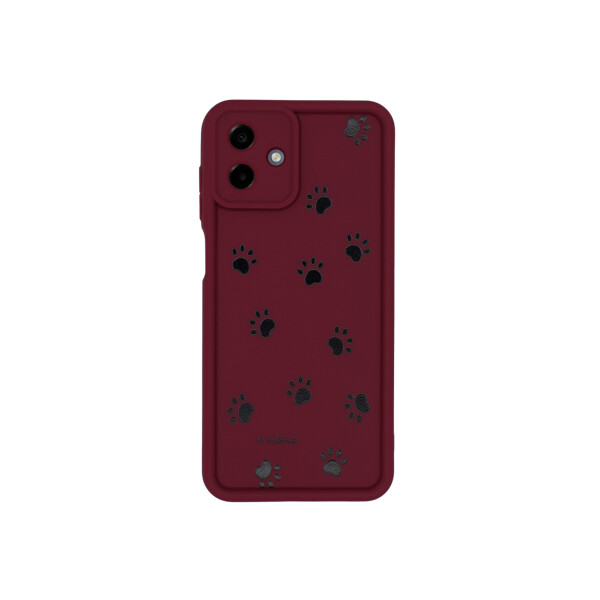 Protector para Samsung Galaxy A07 diseño huellas color bordó Protector Para Samsung Galaxy A07 Diseño Huellas Color Bordó