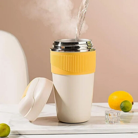 Vaso térmico con tapa hermética 450ml Blanco