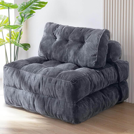 Sofá Sillón Cama Plegable Cloudnest + Almohada Living Gris