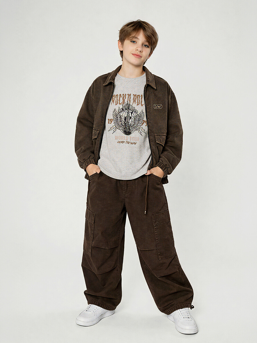 REMERA ROCK OVERSIZED - GRIS MELANGE M 