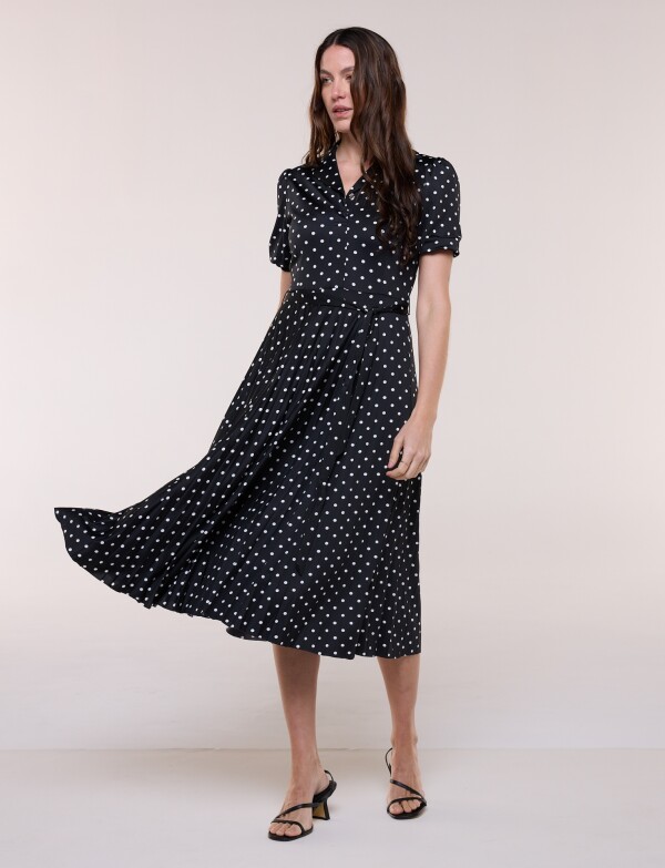 Vestido Lunares Lazo NEGRO/BLANCO