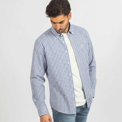 Camisa a Cuadros Azul y Blanco