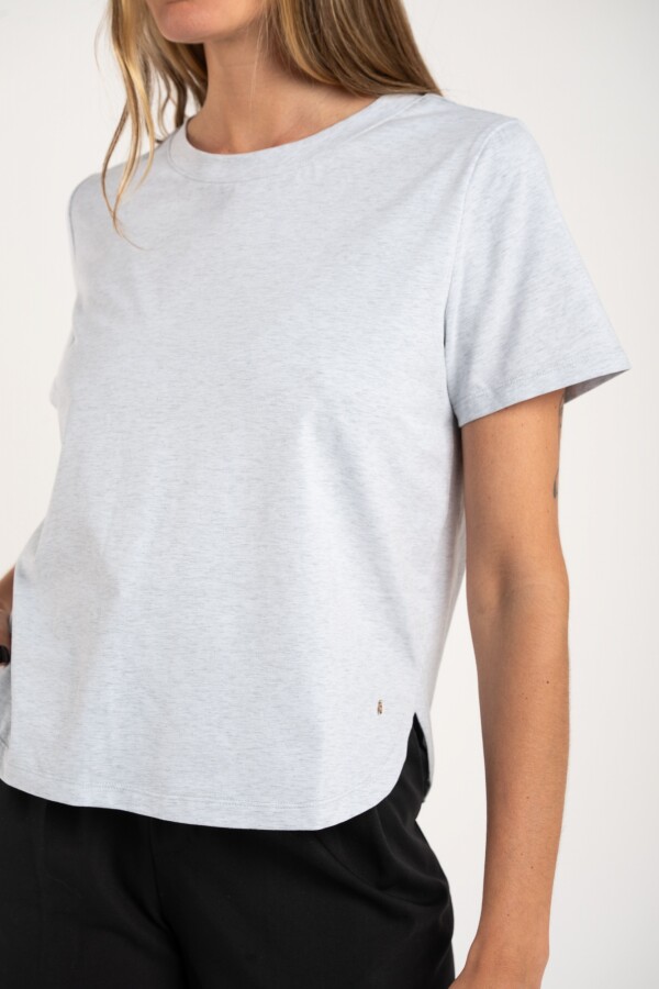 Remera Algodón Elastano Melange Gris Melange